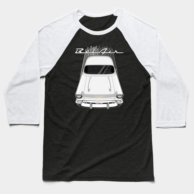 Chevrolet Bel Air 1957 - white Baseball T-Shirt by V8social